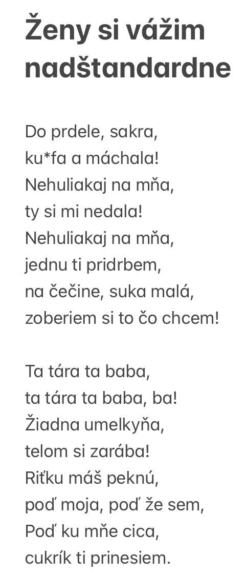 Ženy si vážim nadštandardne